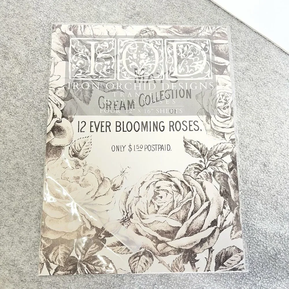 IOD MAYA'S ROSES TRANSFER PACK IRON ORCHID DESIGNS NEW FLORAL